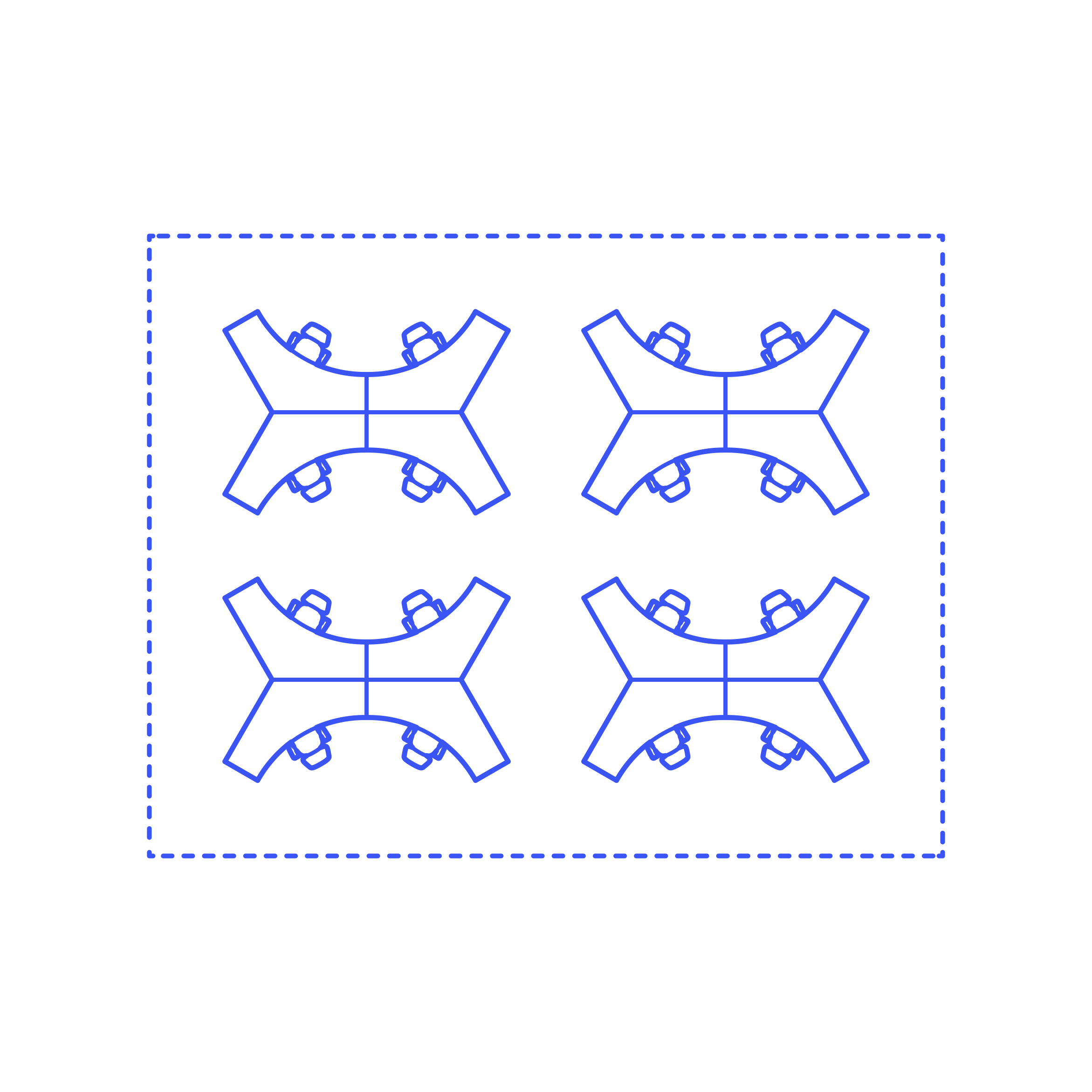Layouts Open Offices Clusters X Shape Outline Icon Svg Set Free Vectors